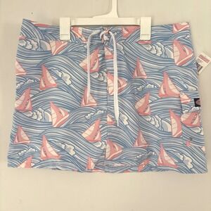Vineyard Vines Board‎ Skirt Overboard Blue Pink Sailboat Ocean Preppy Wmn 14 NEW